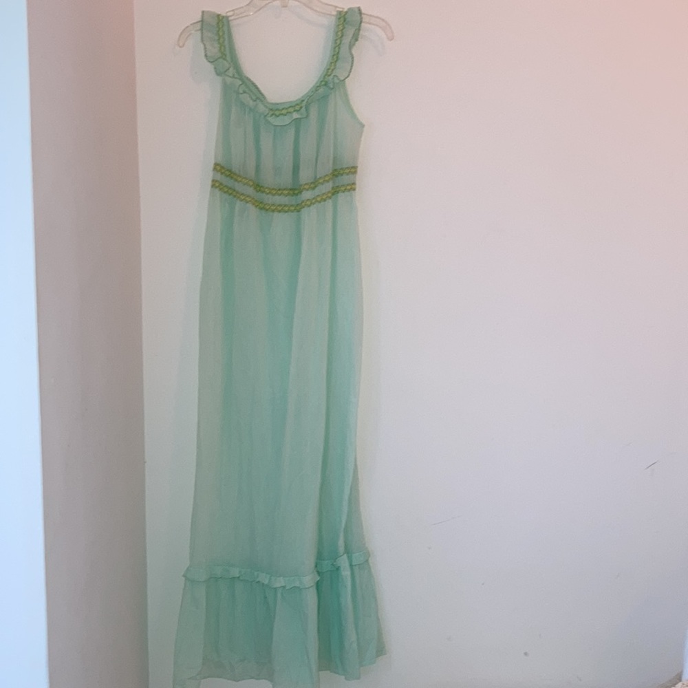 Vintage Barbizon Cotton Sheer nightgown Dress Size Small